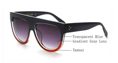 Woman Flat Top Mirror Cat Eye Sunglasses